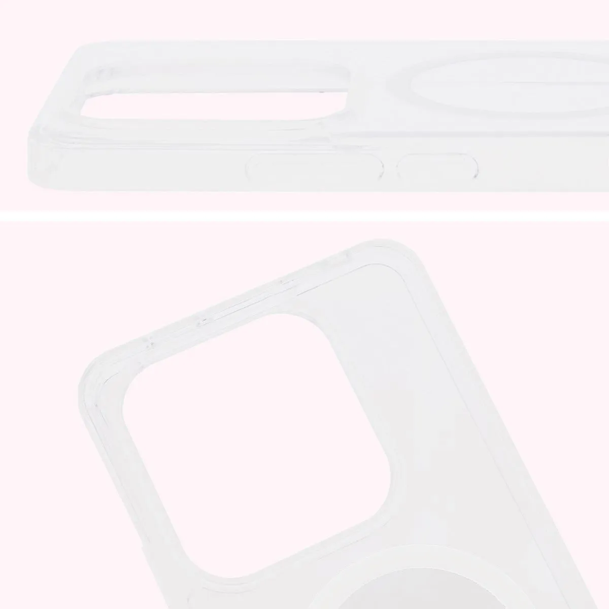 Pełne wycięcie i podwyższone krawędzie aparatu w etui Bizon Case CrystalO